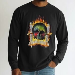 Black Skull Graphic Long Sleeve Shirt